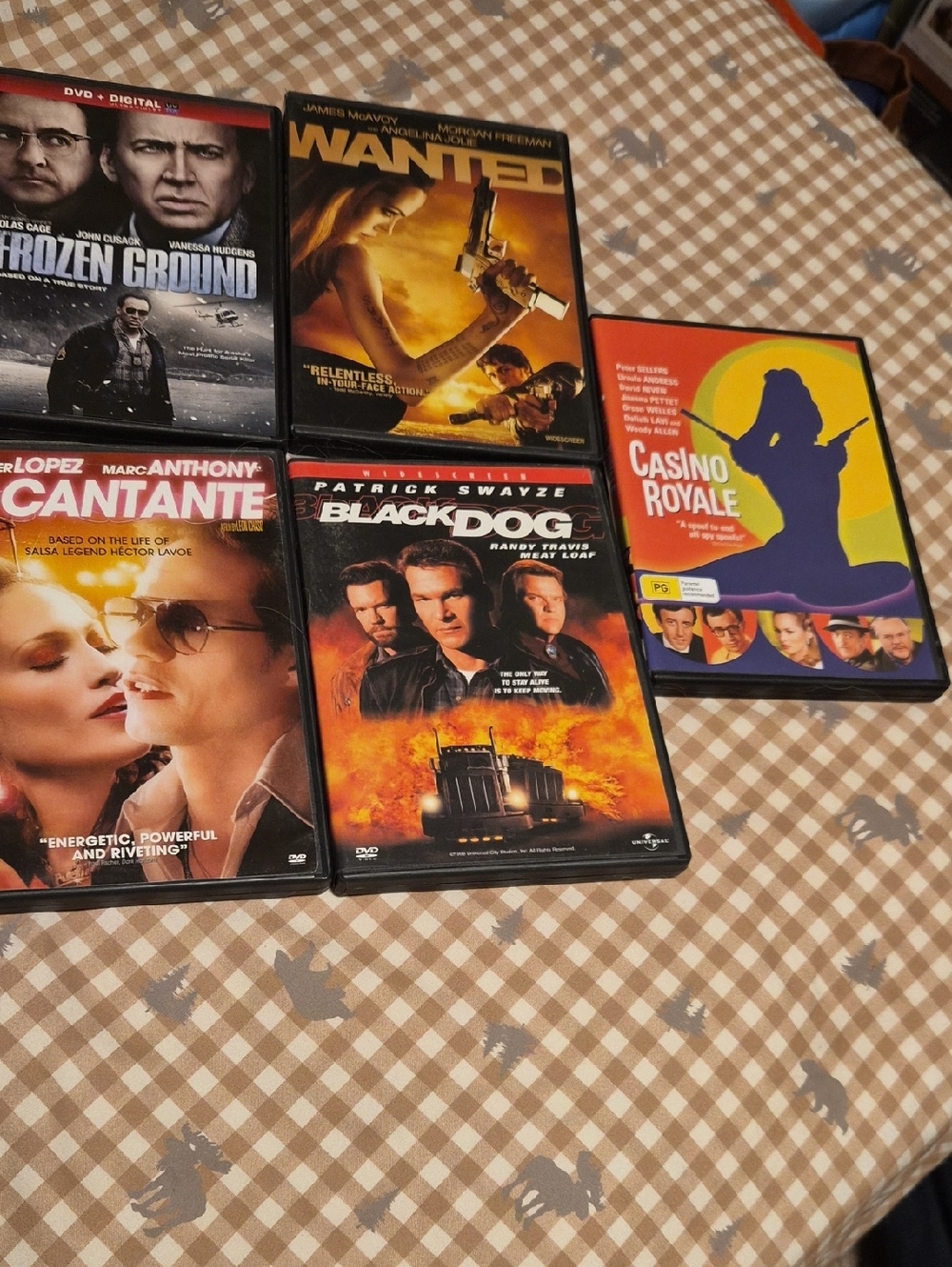 Mixed DVD Movie Lot - Wanted, Black Dog, Casino Royale & More - Colorful Covers